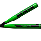 Two views of a green 2021 Mach 1 Cobra Jet 428 USA XL bat with a black Mach logo on one and Worth logo on the other - SKU: WM21MA image number null